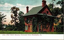 William Penns Mansion Fairmount Park Philadelphia PA Antique UDB Postcard UNP picture