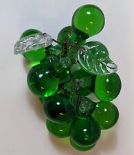 Gorgeous 1960s Vintage MCM Emerald Green Lucite Art Glass Grapes Copper Wire 6