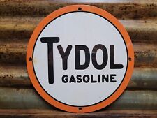 VINTAGE TYDOL GASOLINE PORCELAIN SIGN GAS STATION PUMP PLATE SERVICE GARAGE picture