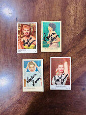Sophia Loren Autographed Dutch Gum Trading Card Yellow Dress x4 card lot picture
