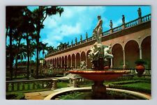 Sarasota FL-Florida Italian Garden Court Fountain Oceanus Vintage Postcard picture