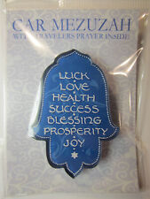 Car Mezuzah Acrylic BLUE HAMSA SEVEN BLESSINGS with Travelers Prayer picture