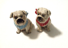 Bulldog Salt And Pepper Shakers Signed Heather Goldminc Blue Sky Retired Set picture