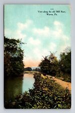 Warren PA-Pennsylvania, View along the Old Mill Race, Antique Vintage Postcard picture