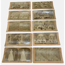 10 Antique 1893 Columbian Exposition Stereoview Cards Chicago BW Kilburn Lot C picture
