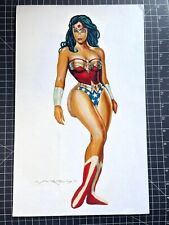 ORIGINAL MARCUS BOAS WONDER WOMAN OIL PAINTING 10X16 ON BOARD picture