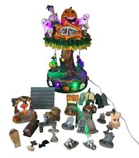 🚨 Crosslight Halloween Village Animated Spooky Go Round 9993 Flying Witches picture