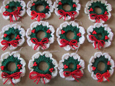 {12} CROCHETED WREATH ORNAMENTS picture