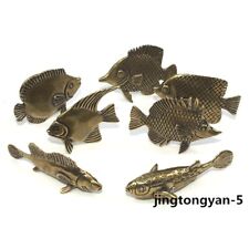 Brass Fish Figurine Statue House Office Table Decoration Animal Figurines Toys picture