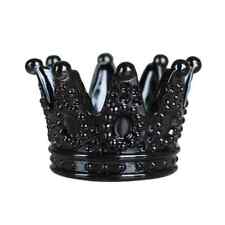 European Black Glass Crown Candle Holder Ashtray Decorative Glass Candle Holder picture
