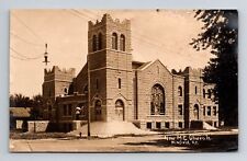 Winfield KS-Kansas RPPC, New Methodist Church, Real Photo c1910 Vintage Postcard picture