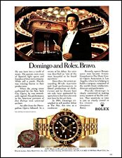 1989 Rolex GMT Master 18kt Gold watch Placido Domingo retro photo print ad ads69 picture