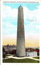 Bunker Hill Monument Charlestown Mass Massachusetts Ma 1933 Boston Mass Postcard picture