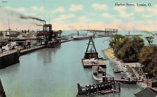 Lorain Ohio Harbor Lake Erie Ship Building Yard Steel Barge Vtg Postcard D56 picture