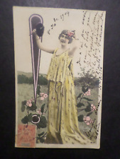 CPA Fantasy Woman Flowers Guadeloupe, Stamp Bm Box Mobile, French Version Old picture