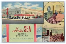 c1940's Hotel Sea Denver Colorado CO Multiview Unposted Vintage Postcard picture