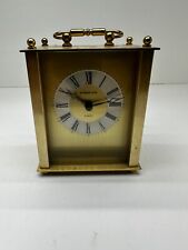Vintage Dunhaven Quartz Clock Made in West Gemany Measures 4x3.5x2.5 Gold Tone picture