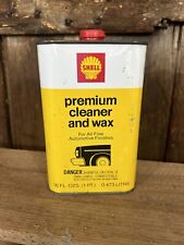 Vintage Shell Premium Cleaner and Wax Full Tin Can 16 Oz , Gas Oil Auto picture