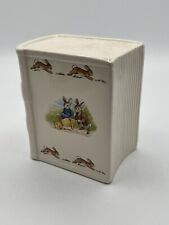 Vintage 1988 Bunnykins Royal Doulton Piggy Bank Book Rabbits 4”x4.25” picture