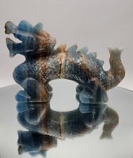 Blue Onyx Dragon, Hand Carved Onyx Dragon, Nice Detail And Banding picture