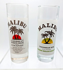 2 MALIBU Caribbean White Rum with Coconut Melon Double Shot Glasses  picture