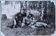 Affectionate Couple Men Hugging USSR Soldiers Guys Gay Interest Vintage Photo picture