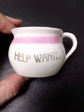 Vintage Gag Gift Chamber Pot Cup Potty Mug White Pink Help Wanted  picture