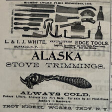 1893 Alaska stove trimmings vintage print Ad , Straight Razors, Scissors,  picture