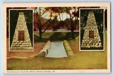 Sault Ste. Marie Ontario Canada Postcard First Lock Exterior View c1940 Vintage picture