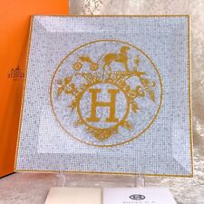 Authentic HERMES Mosaique au 24 Gold Square Plate Tray 23 cm with Box picture