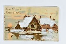 C. 1905 Best Wishes for Christmas Poem Holiday Red Birds w/ Glitter Postcard picture