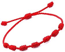 Red 7 Knot Adjustable Bracelet - Protect Yourself from Ill Intentions - Hex & picture