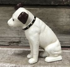 Cast Iron Nipper Dog with Glass Eyes 5.75” Tall Money Coin Bank picture