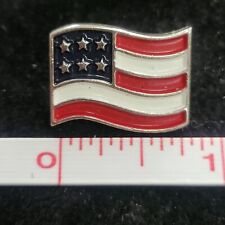 Classic Enamel Waving American Flag Lapel Hat vest Pin USA Patriotic Silver Tone picture