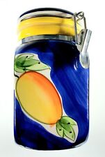 Classic Ceramics California Pantry 2002 Blue & Yellow Kitchen Canister 7