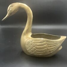 Mid Century Solid Brass Swan Duck Geese Planters MCM Hollywood Regency Korea picture