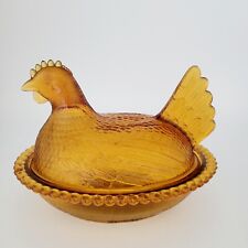Vintage Indiana Glass Hen On Nest Dish picture