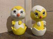 VTG Duncan Enterprises (2) Chicks Hatching Yellow White Shells 1980’s Easter picture