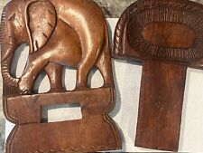 Hand Carved Wooden African Elephant Chair Child’s Small Decor Folding Project picture