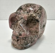 Pre Owned 478 Gram Pink & Black Rhodonite Skull 2.5