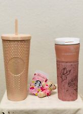 Starbucks Peaches and Cream Cold Cup 24oz & Floral opera Tumbler Philippines NWT picture