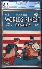 D.C Comics World's Finest Comics #6 Summer 1942 CGC 6.5 Of White to White Pages picture