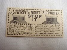 1896 Ad Simmons Automatic Skirt Supporter, S. J. & W. O. Simmons,, Boston picture
