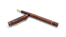 ONOTO THE PEN RED MOTTLED SPRINGY 14K MEDIUM NIB ENGLAND STUNNING  picture