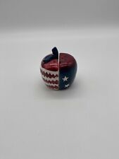 Ceramic American Flag Apple Shaped Salt & Pepper Shakers 2
