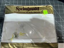Springmaid Vintage No Iron Percale Floral Twin Fitted Sheet NOS picture