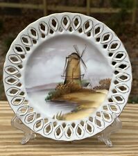 Rossetti Chicago Reticulated Plate Windmill Hand Painted Sango Japan picture