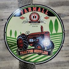 FARMALL TRACTOR PORCELAIN ENAMEL SIGN 30 INCHES ROUND picture