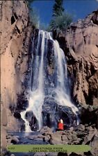 Loveland Colorado Greetings waterfall rock formation Rembrant vintage postcard picture
