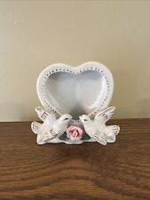 Vintage White Lovebirds Picture Frame 4” picture